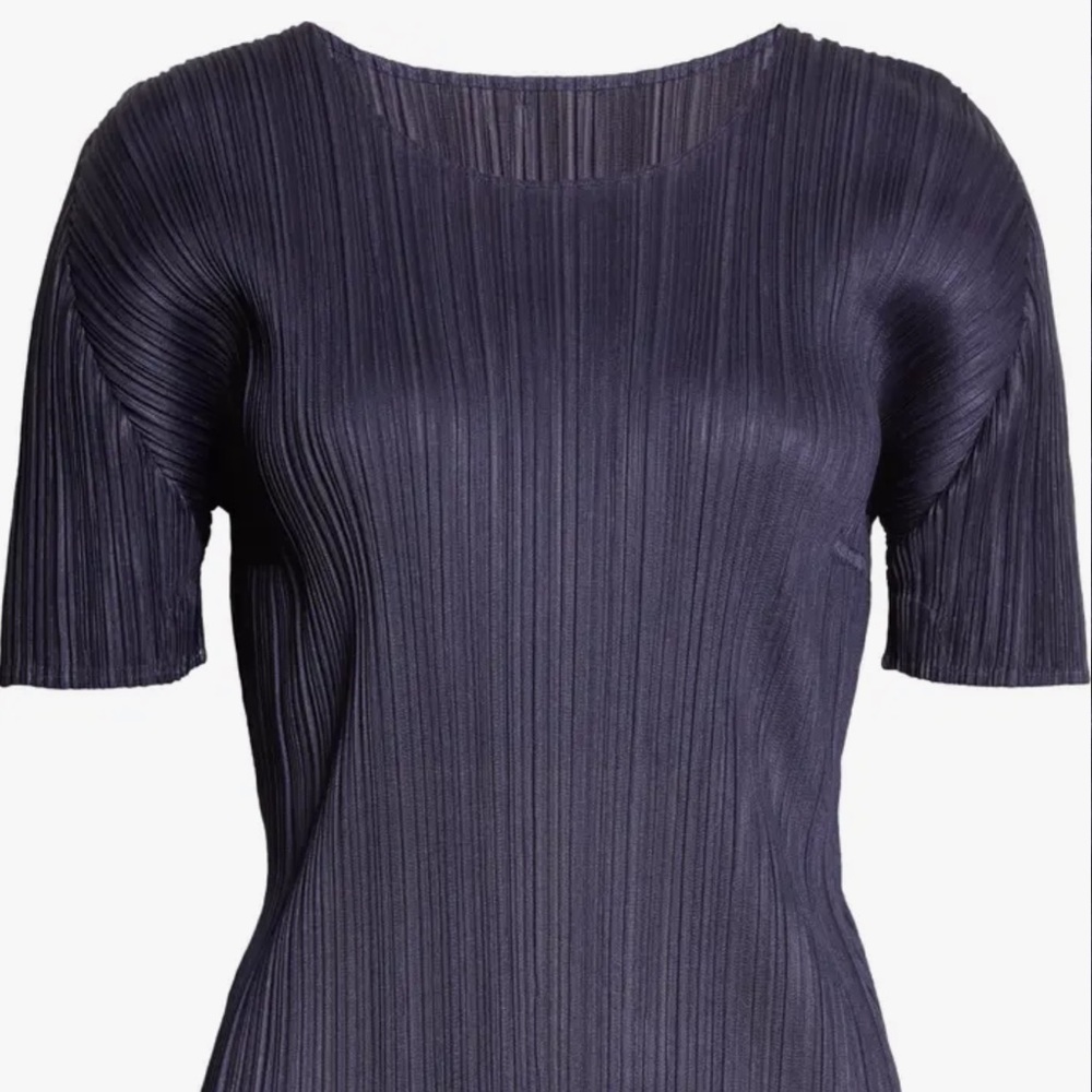 Issey Miyake Pleats Please Short Sleeve Tee in Navy